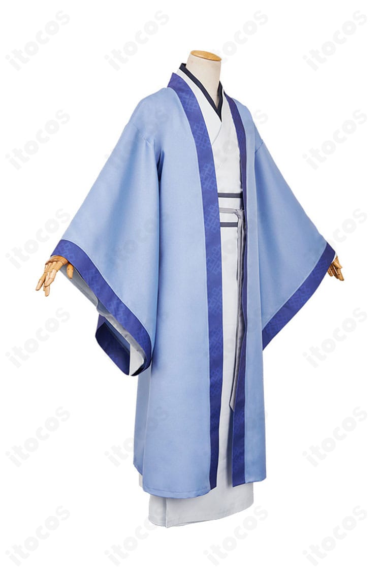 左側面図。帯位置とコートのレイヤー感を示す壬氏 狩り版コスプレ衣装の左側ディテール画像。