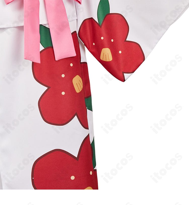 八尋寧々 浴衣コスプレ衣装の模様ディテール。キャラクターイメージに合わせた上品な意匠。