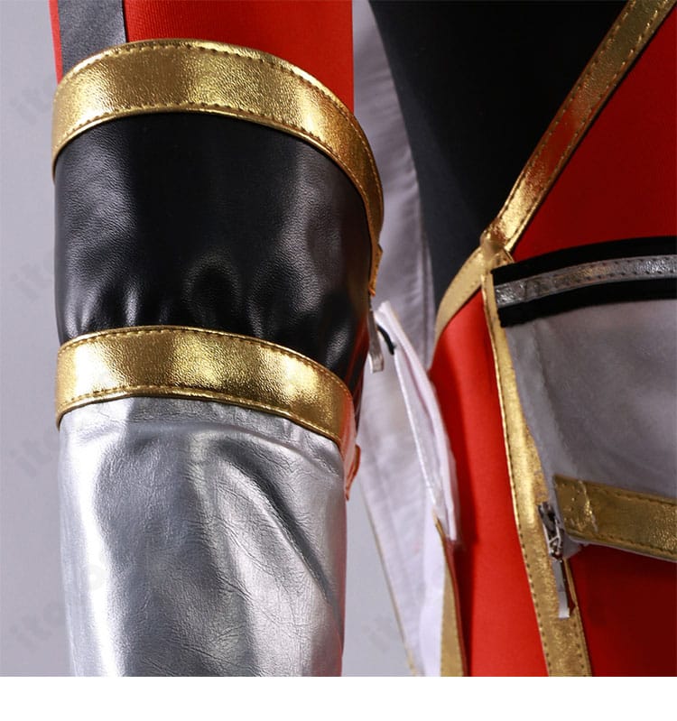 袖部分の装飾ディテール。カフとラインのデザインを示す近接画像