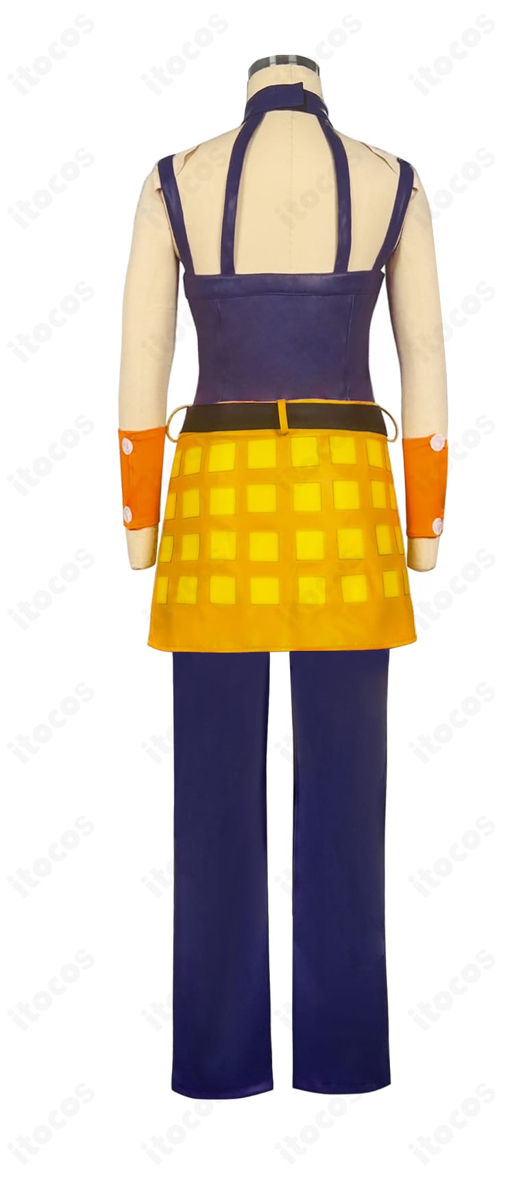 ナランチャ・ギルガ コスプレ衣装の背面カット。背面のライン取りとストラップ位置、シルエットの再現度が確認できる写真。