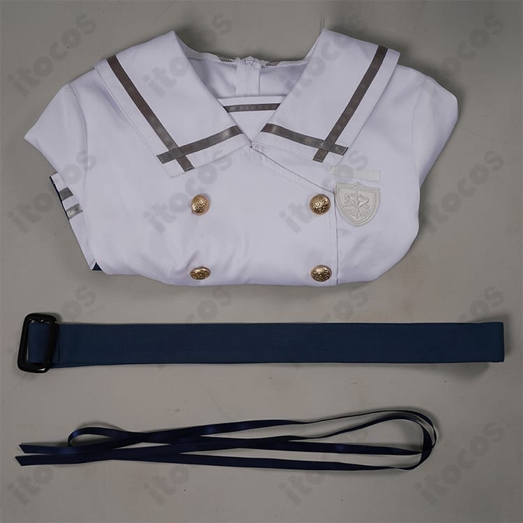 バンドリ！若葉睦 月ノ森女子学園 夏服コス 高再現で軽やか、イベント・撮影に最適 - 6枚目の画像