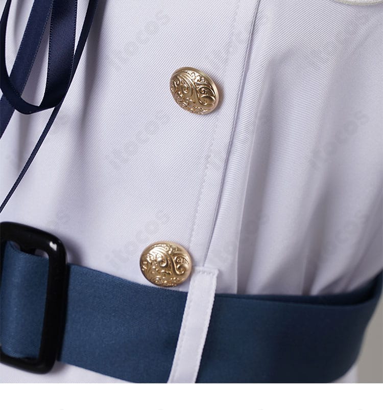 バンドリ！ 若葉睦 月ノ森女子学園 夏服のボタン装飾ディテール。配置と質感の再現度が分かる接写。