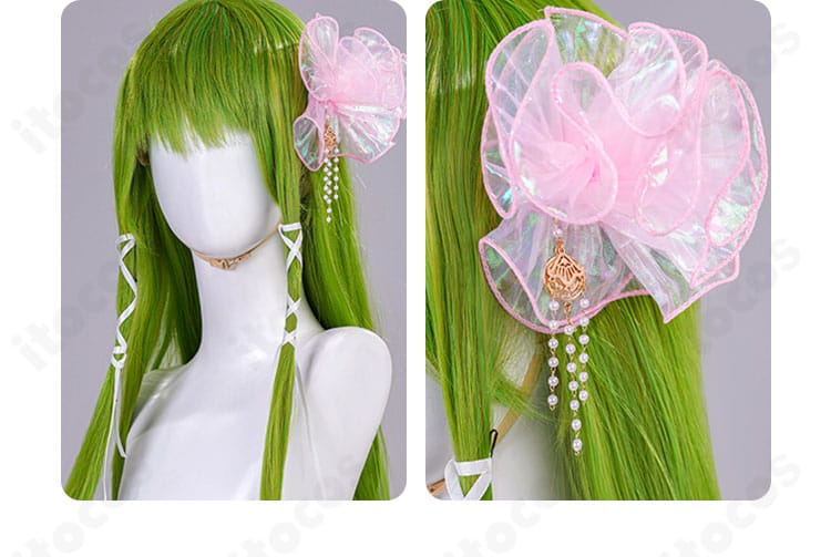 C.C. コーデ用の髪飾りディテール。色味と装飾がキャラクター性を強調