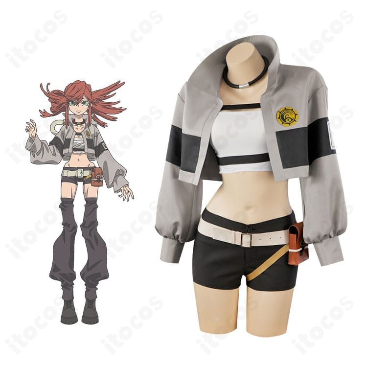 ガチアクタのリヨウと衣装の関係性がわかるビジュアル。キャラクター再現度の高いフルセットコスプレ衣装。