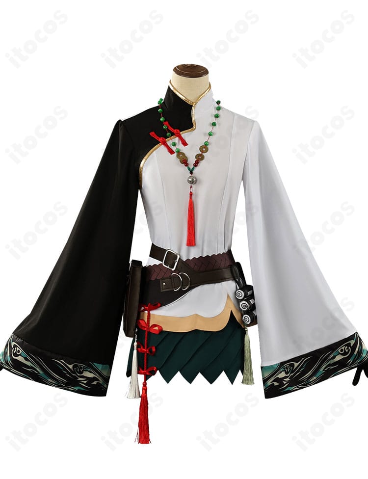 無期迷途 無患子 コスプレ衣装の正面全身。トップスとスカートのシルエット、装飾配置がわかる。