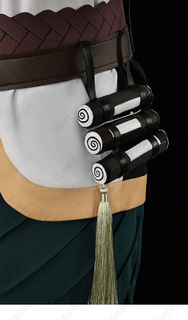 無期迷途 無患子 コスプレ衣装の腰飾りクローズアップ。金具と装飾の精巧な作り。