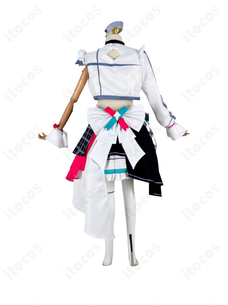 IRyS ブライト衣装の背面。背部蝶結びとスカートの広がり、背面装飾の構成が確認できる画像。