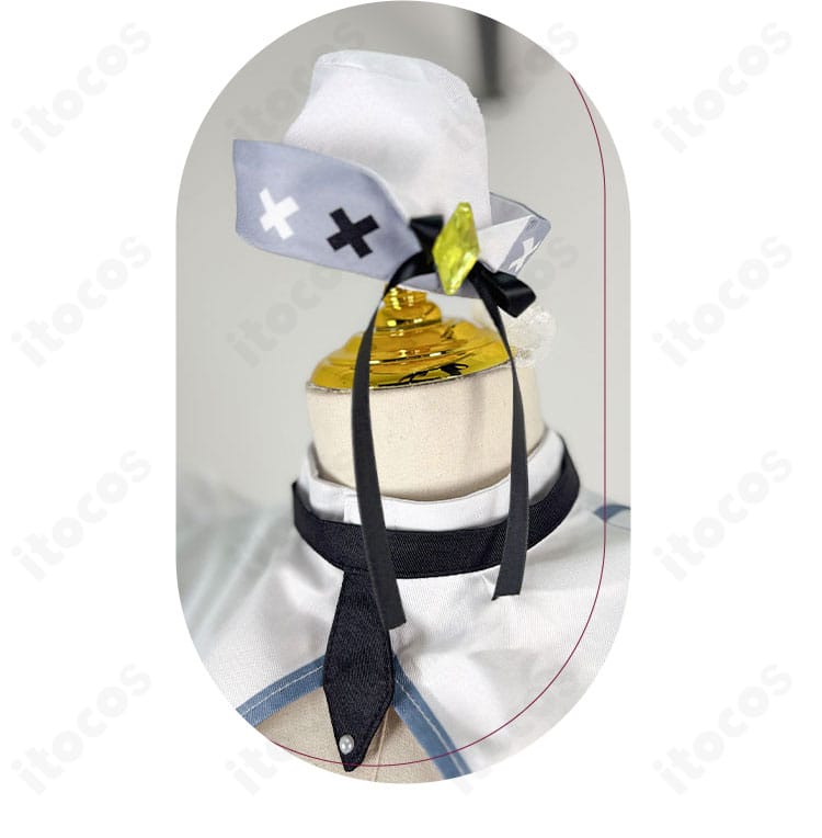 IRyS ブライト衣装の帽子装飾ディテール。エレガントなモチーフと配色のバランスが分かる。