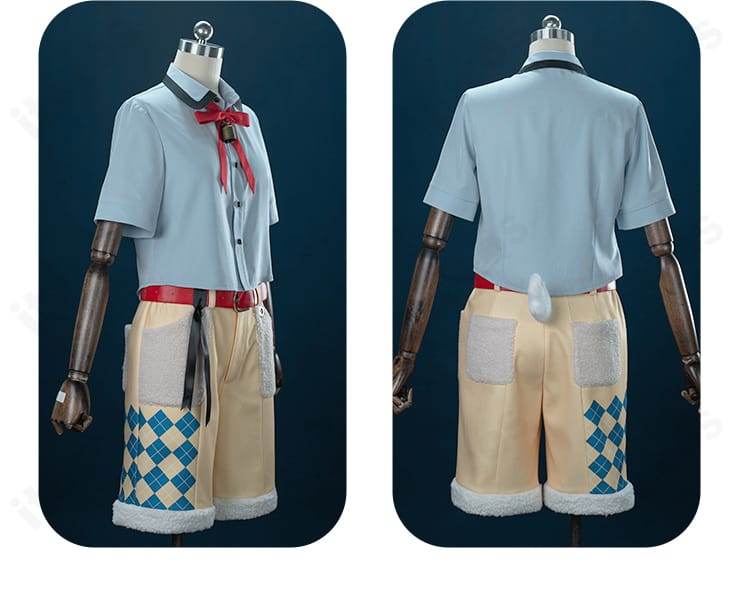 シャツの側面・背面ディテール。肩回りの可動性と背中のフィットラインを示す画像。