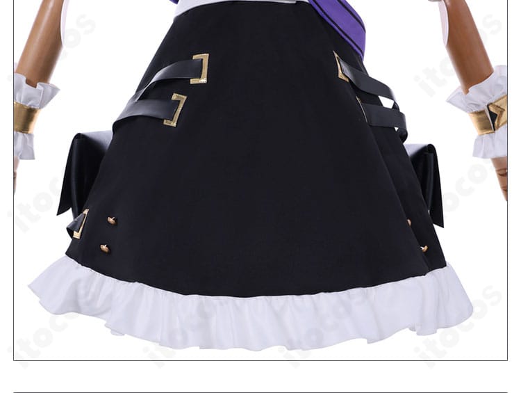 スカート装飾の別角度。リボンとフリルで可愛らしさを強調