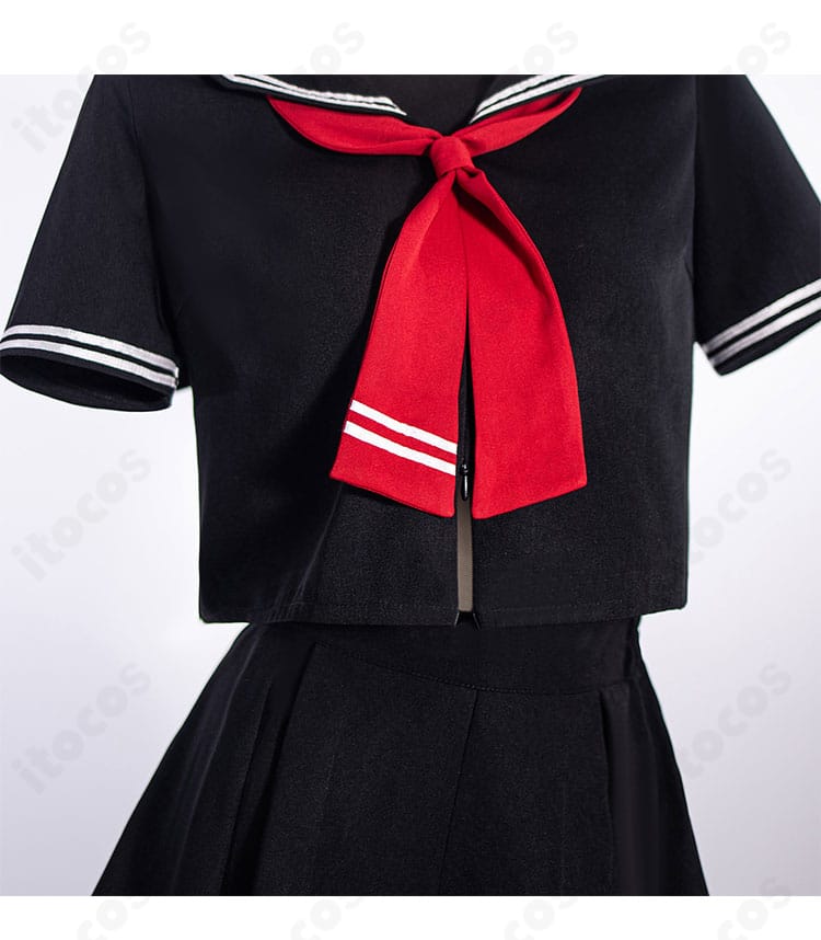 ジャンヌ・ダルク〔オルタ〕制服コスのネクタイ／スカーフ装飾詳細。形が崩れにくい設計で撮影向け。