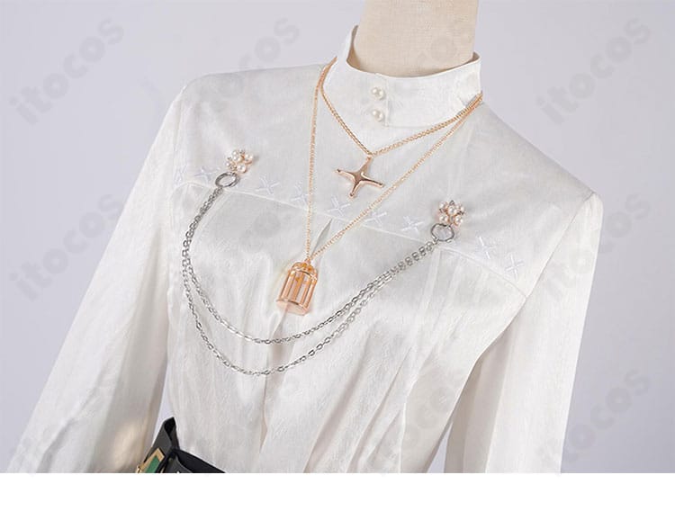 星街すいせい Nova衣装コスプレ 襟元の装飾ディテールと配色の近接写真