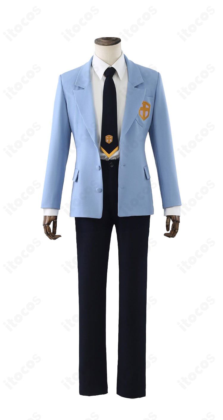 商品正面。カードキャプターさくらの男子制服コスプレ一式のフロントデザインとフィット感