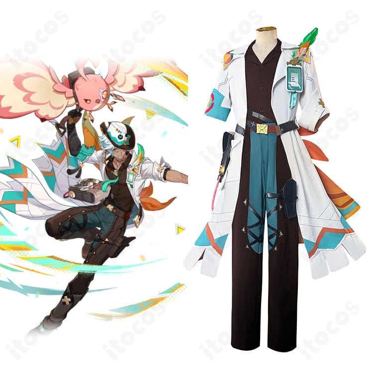 キャラクターイメージと並んだ原神 イファのコスプレ着用例。高再現の装飾とシルエットが映える全身コーディネート。