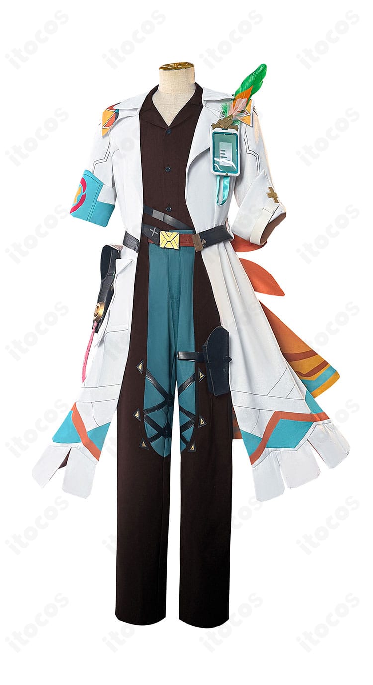 原神 イファ コスプレ衣装の正面全体像。衣装・飾り物・帽子のセットで、発色とラインが分かるフルボディ。