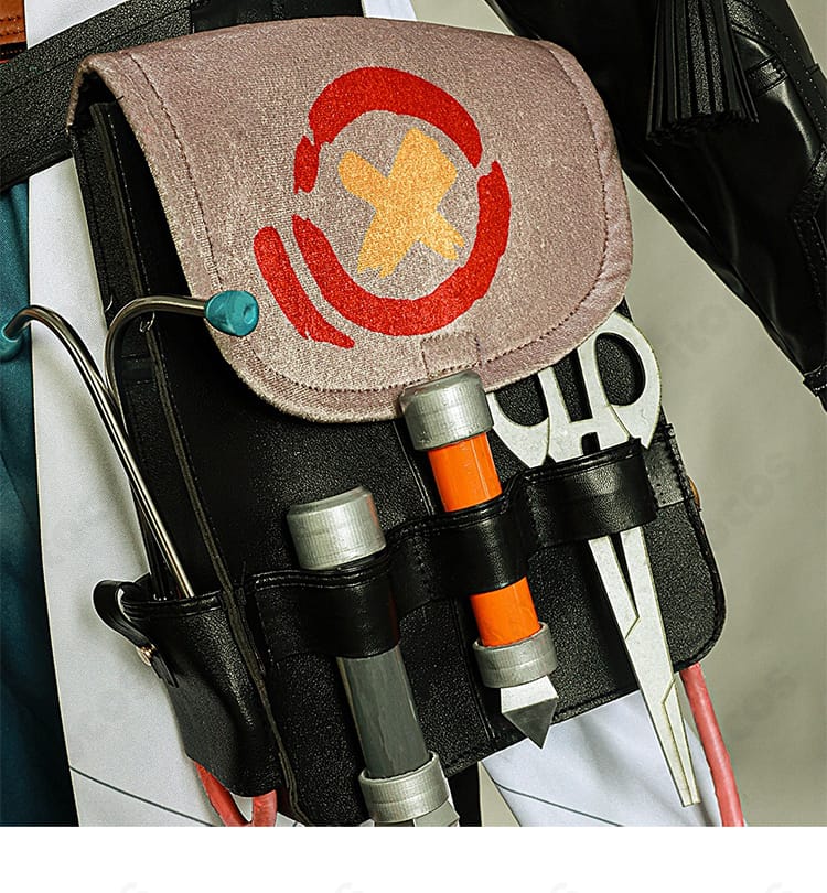 原神 イファ コスプレ衣装の腰間装飾詳細。層構成と留め具の位置関係が分かるディテール写真。