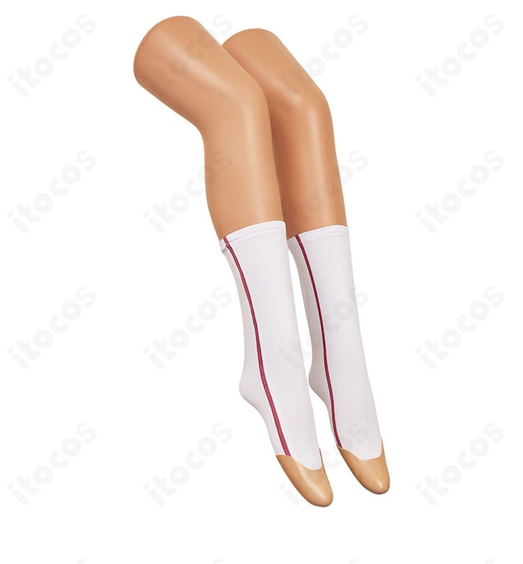 三途春千夜 スーツver. 靴下の側面ディテール。編みの密度とフィット感を示す近接画像