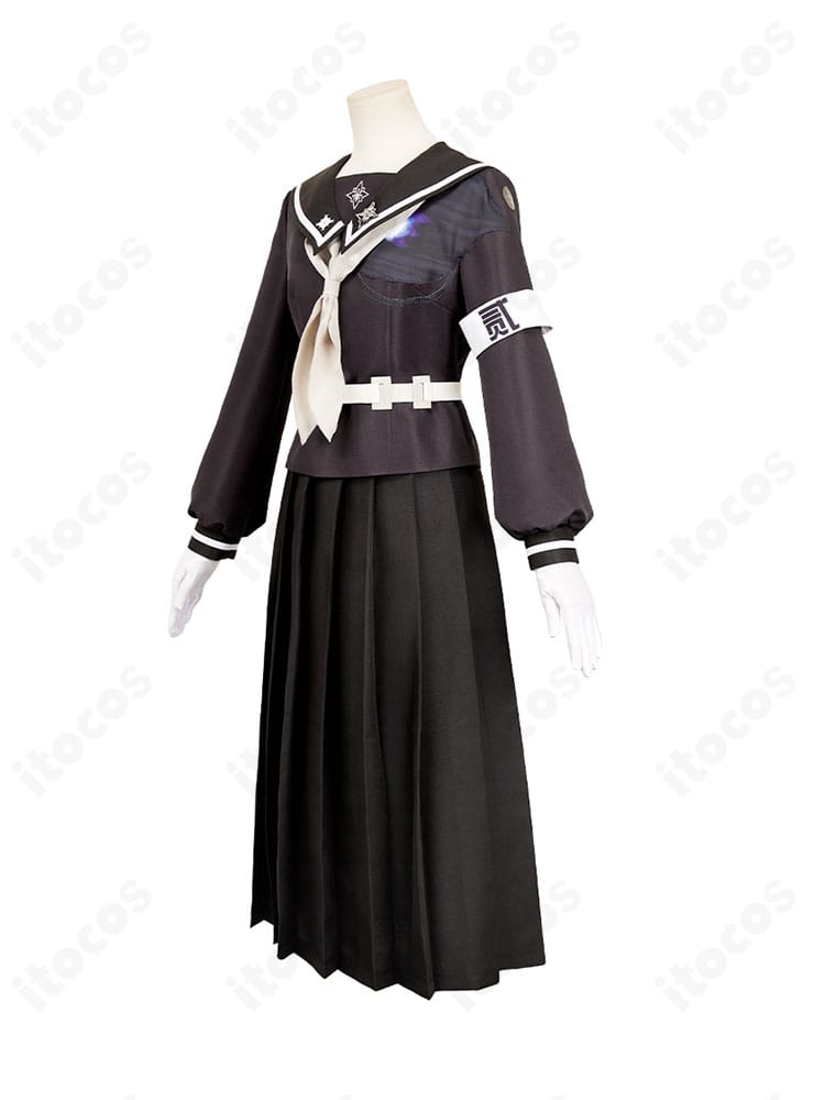 商品左側ディテール。HUNDRED LINEの雫原比留子衣装の肩掛けや袖周りの再現性が分かる角度の画像。