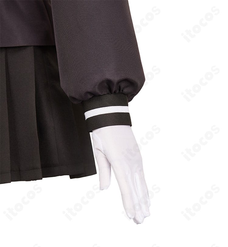 九十九過子 コスプレ衣装の袖口ディテール。高品質な仕上がりと色のコントラスト