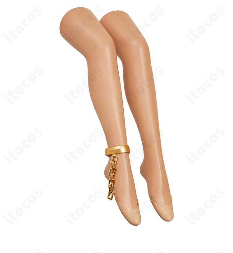 足首飾りの側面ディテール、厚みと固定方法が分かる近接画像