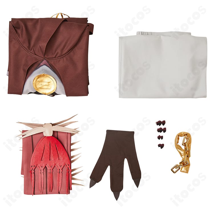 地縛少年花子くん 三葉惣助 コスプレ衣装のセット内容一覧、各パーツを並べた紹介画像