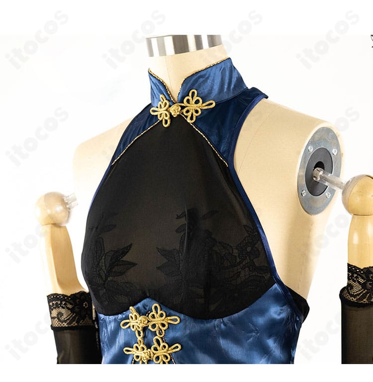 月下のレッツ・ダンス!衣装の襟部分の刺繍と装飾ディテールのクローズアップ