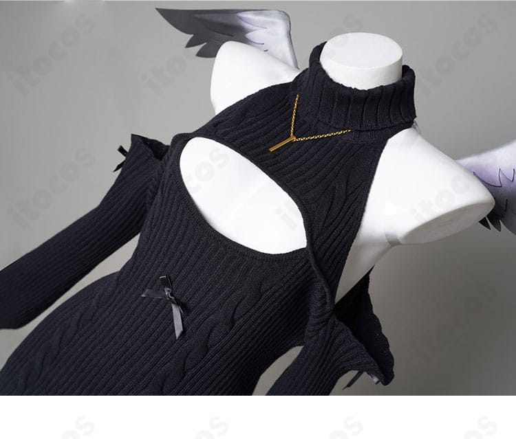 天音かなたモチーフ 妹イメージ衣装の襟元装飾アップ。精緻なステッチと上品な配色