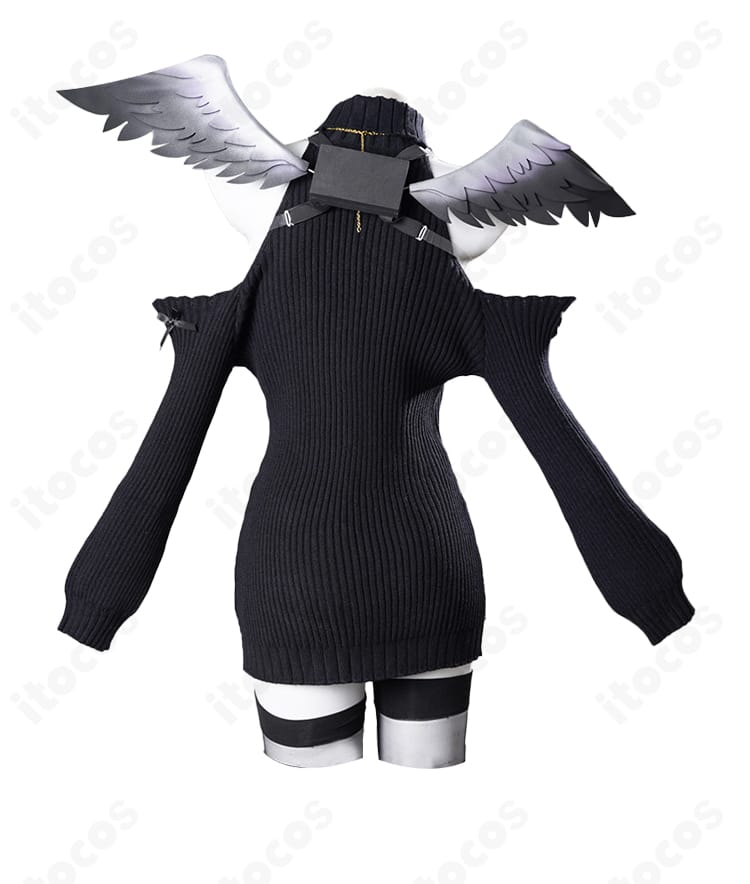 天音かなたモチーフ 妹イメージ衣装の背面羽翼ディテール。羽の重なりと質感を強調