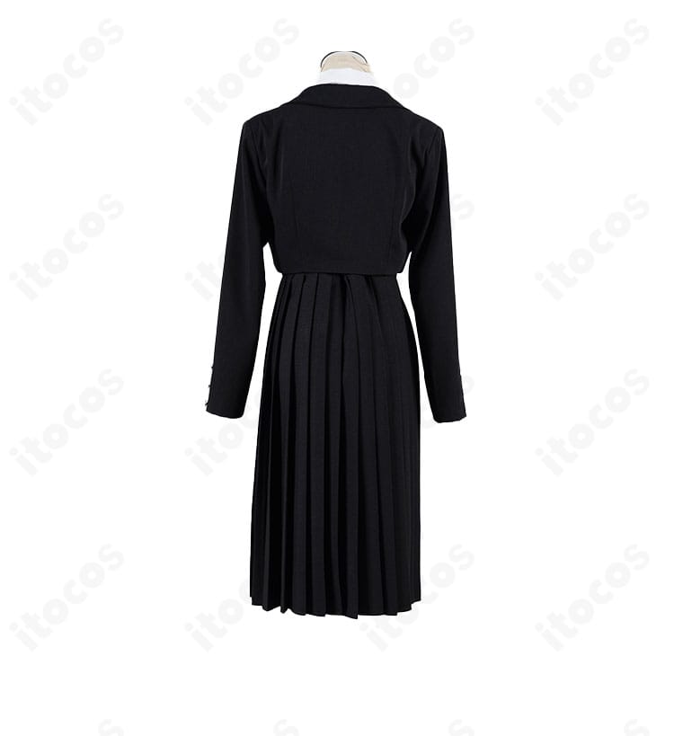 ロックは淑女の嗜みでして 白矢環（シロ）衣装の背面。コートのバックスタイルとフレアの広がりを再現したデザイン。