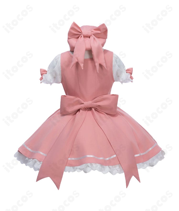 木之本桜コスプレ衣装の背面。後ろ姿のラインと背面装飾の配置がわかるカット。