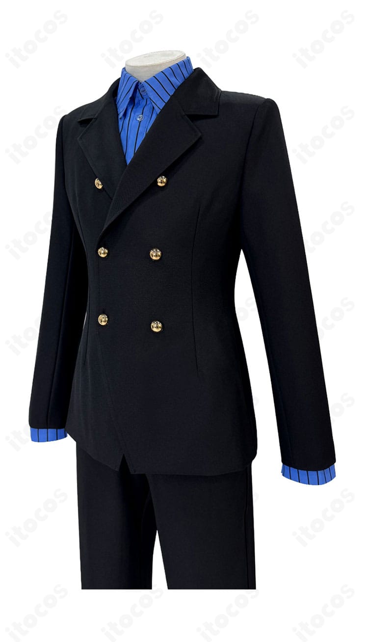 ONE PIECE サンジ コスプレ衣装 左側面のシルエットと丈感