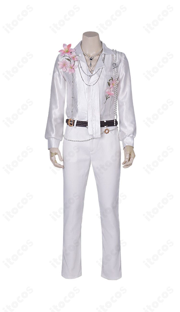 恋と深空 マヒル「想い乗せて浮く花」コスプレ衣装の正面単体写真。軽やかなシャツのシルエットと小物連動の質感が分かる商品画像