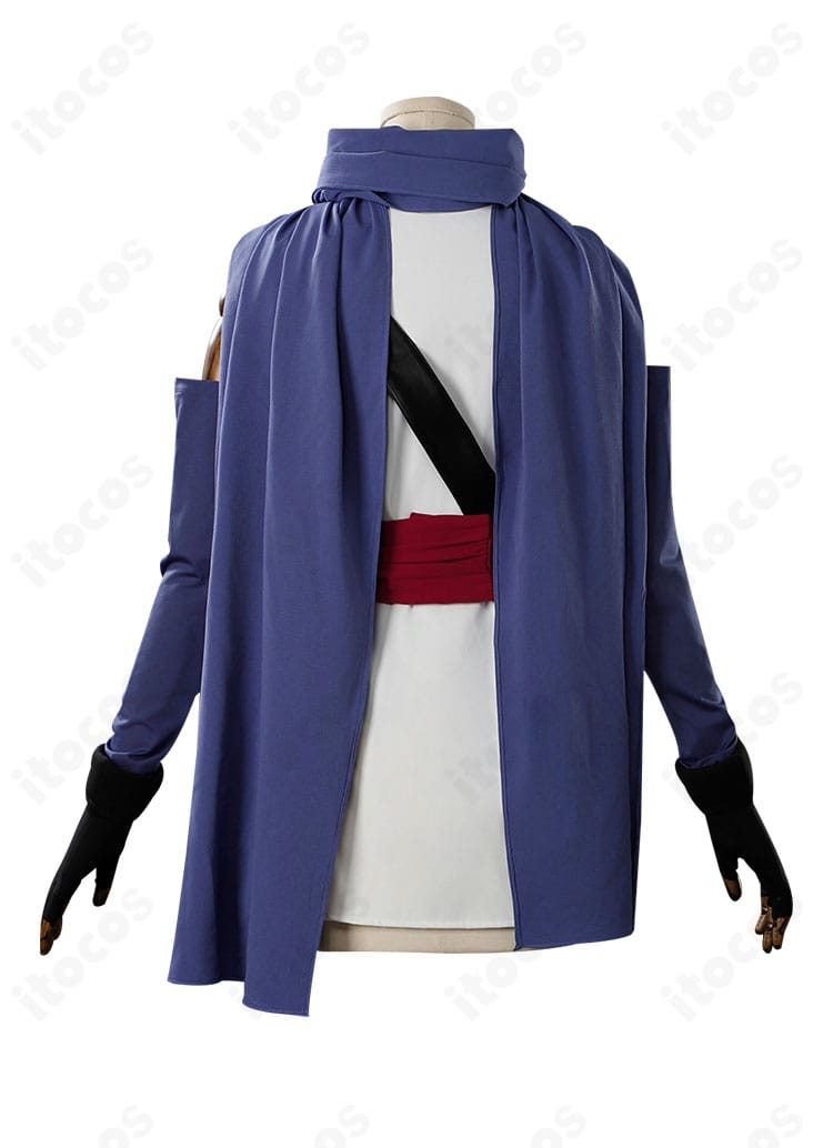 猿飛あやめ くノ一衣装の背面カット。マフラーの流れと背面のシルエット、ベルトの配列まで再現したデザイン。