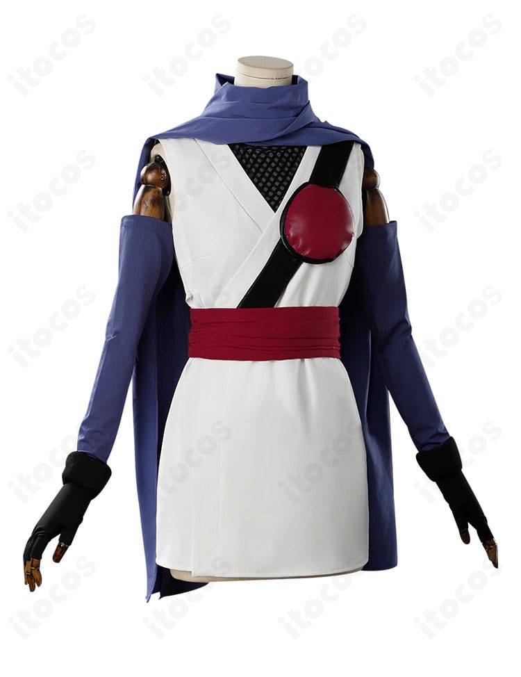 猿飛あやめ くノ一衣装の側面カット。アームカバーやマフラーのボリューム感、レイヤーの重なりを確認できます。