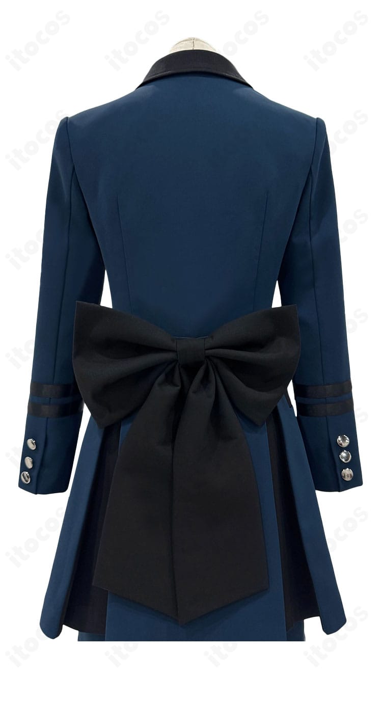 黒執事II シエル・ファントムハイヴ衣装 背面の蝶結び装飾。立体的なリボン結びと固定部の縫製。