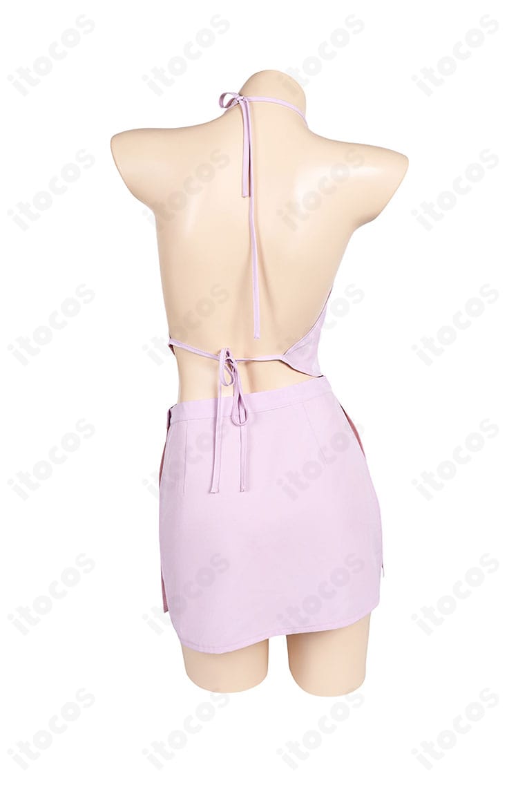 薬屋のひとりごと 猫猫（マオマオ）滝壺コスプレ衣装の背面。背中の切り替えとラインを再現したデザイン。