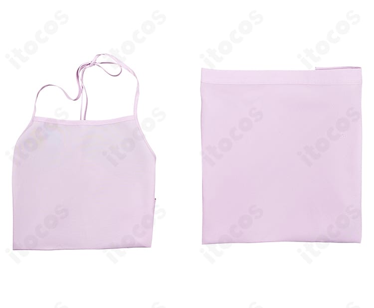 薬屋のひとりごと 猫猫（マオマオ）滝壺コスプレのセット内容。トップスとショートパンツの2点セットを並べた画像。