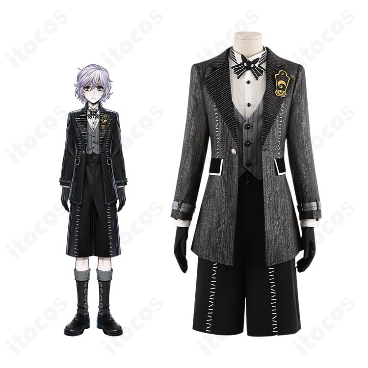 エペル・フェルミエ ハロウィーン2024コスプレ衣装の正面全身とキャラクターイメージの比較。外套と装飾の再現度が分かる構図。