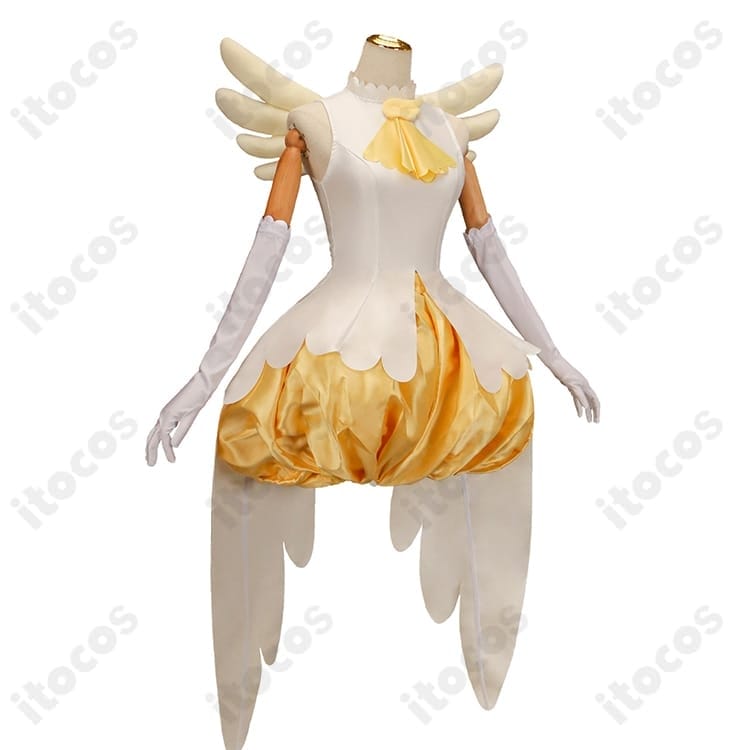 木之本桜 白×黄色バトルコスチューム｜高再現で動きやすい、イベント＆撮影向け魔法少女衣装 - 2枚目の画像