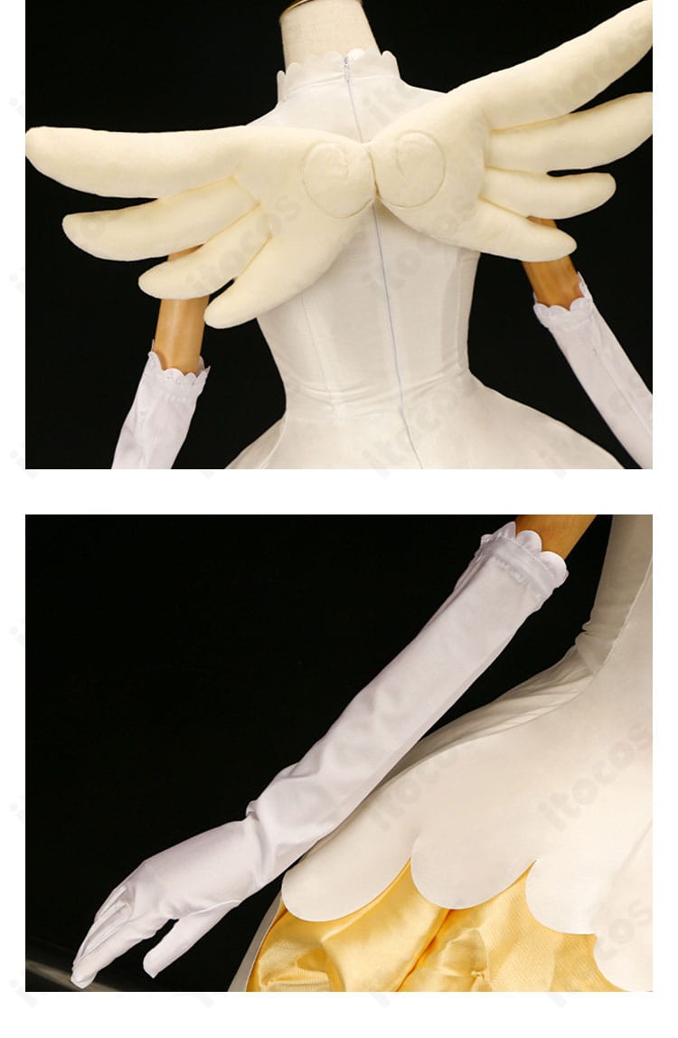 背中の装飾と手袋の質感を示すディテール。ステッチの見え方とコーデの統一感が分かる