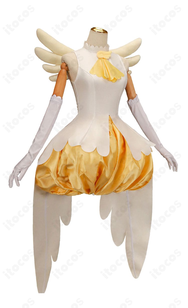 商品側面画像。スカーフの落ち感や翼パーツの取り付け位置など、横からのシルエット詳細