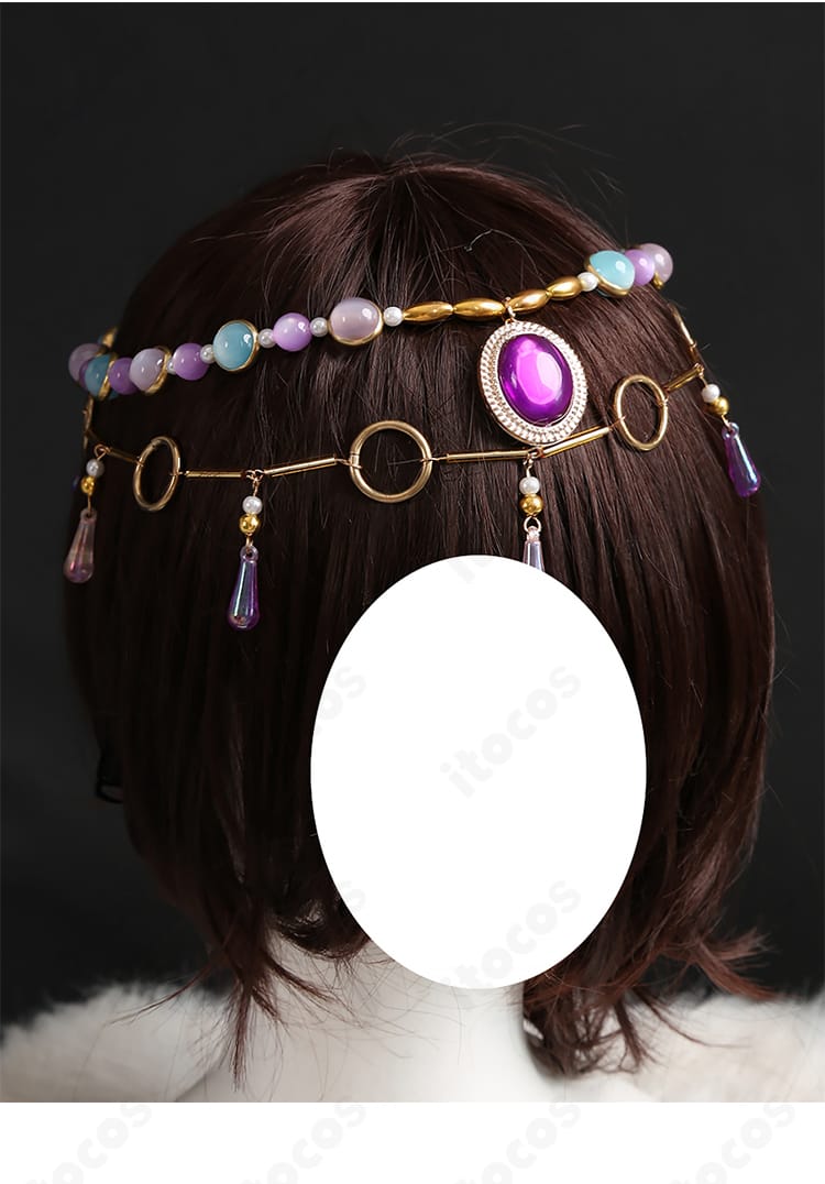 髪飾りのアップ。色味と質感、留め具の仕様が分かる東條希 踊り子編用アクセサリーの詳細画像。