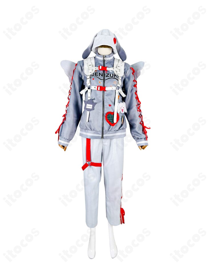 弦月 藤士郎「Angelic Dream」コスプレ衣装の正面全景。透け感のあるディテールとリボン装飾が映えるデザイン