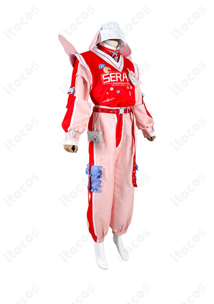 セラフ・ダズルガーデン コスプレ衣装の側面。立体的な翼とアクセントベルトの質感・形状ディテール。