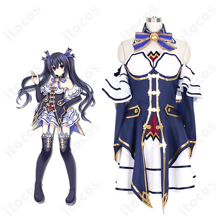 新次元ゲイム ネプテューヌVII ノワール 通常衣装コスプレの全身正面とキャラクター比較。黒×赤配色と背面リボンの再現が分かる構図