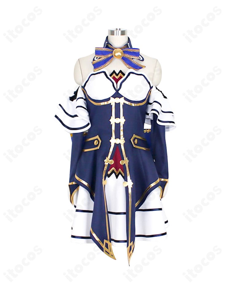 新次元ゲイム ネプテューヌVII ノワール 通常衣装コスプレの正面全体写真。ゴシックな襟元とスカートのシルエットが確認できる