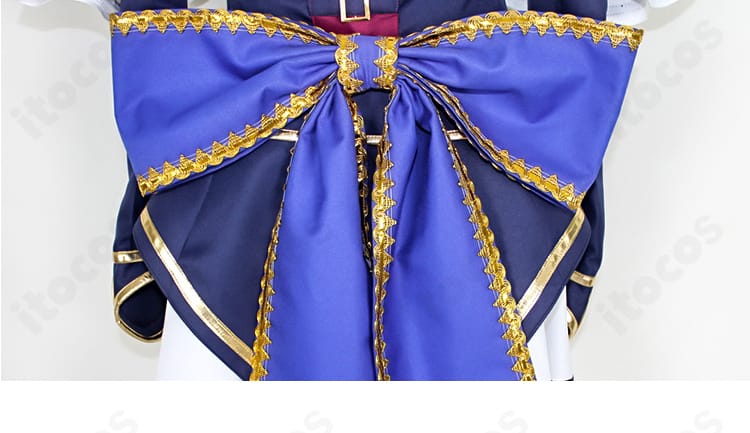 新次元ゲイム ネプテューヌVII ノワール 通常衣装コスプレ 背面蝶結びのディテール。リボンのボリュームと質感表現を強調