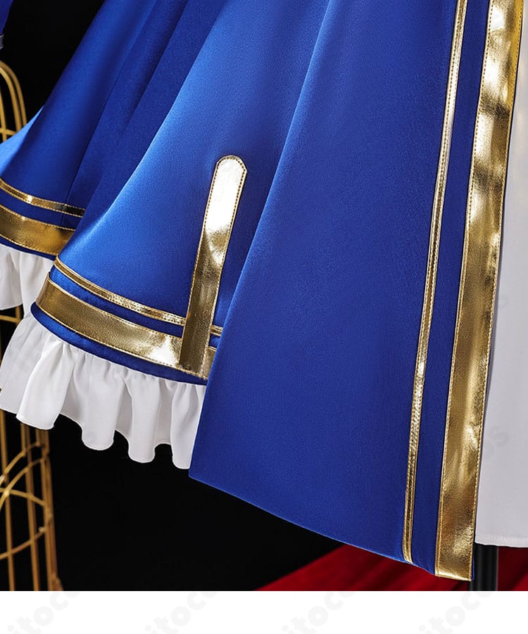 崩壊：スターレイル 風・壊滅モチーフ コスプレ衣装のスカート裾装飾ディテール。動きに映える縁取りと模様。