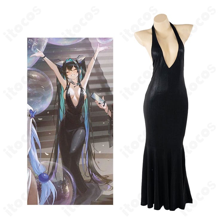 勝利の女神：NIKKE リトルマーメイド ドレスver.のコスプレ。高再現のドレスと髪飾りでゲームキャラクターの雰囲気を表現。