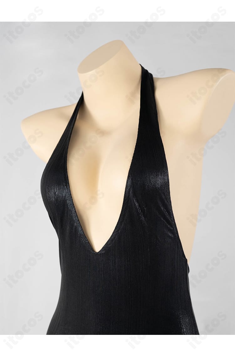 リトルマーメイド ドレスver.の襟元ディテール。首周りの装飾と繊細な意匠をクローズアップ。